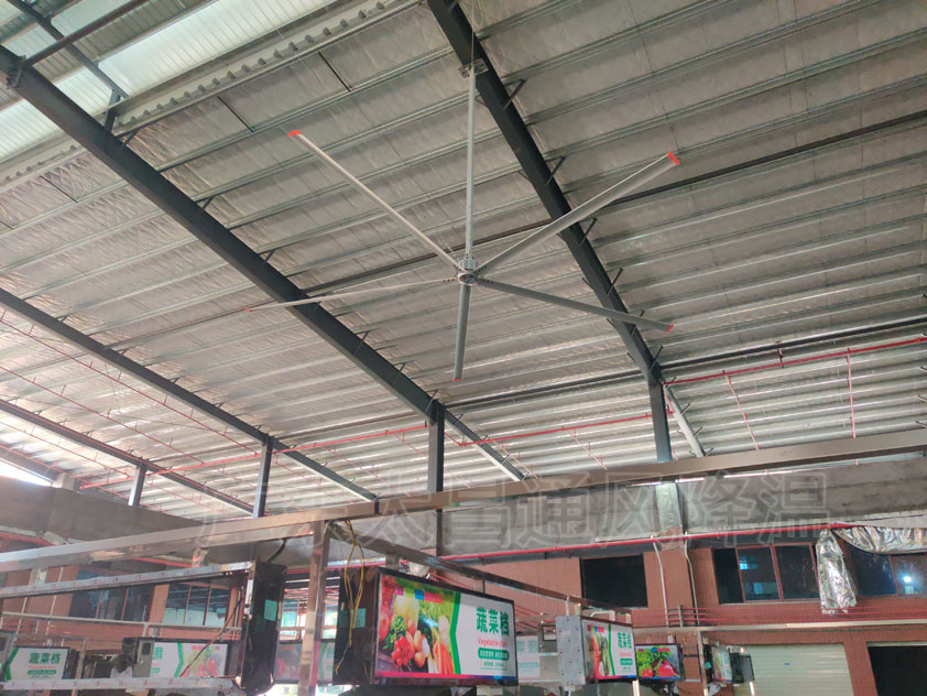 菜市場(chǎng)工業(yè)大風(fēng)扇通風(fēng)降溫系統(tǒng)，舒適靜音，四季通用