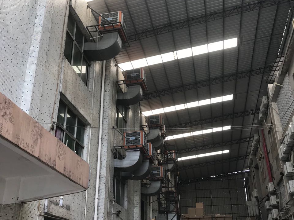 手袋廠針車車間環(huán)?？照{(diào)降溫工程